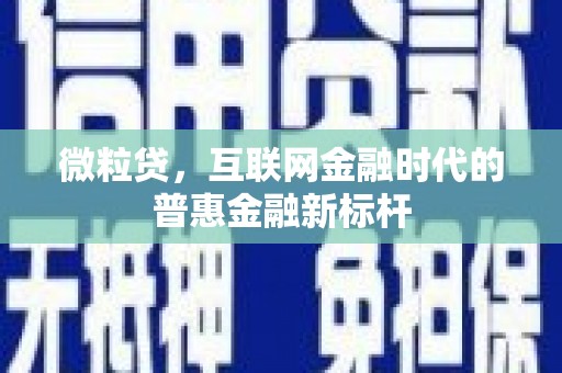 萝北微粒贷，互联网金融时代的普惠金融新标杆