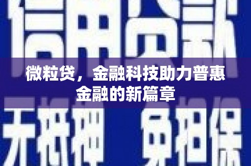 萝北微粒贷，金融科技助力普惠金融的新篇章