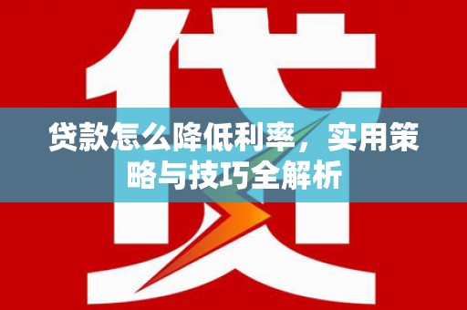 萝北贷款怎么降低利率，实用策略与技巧全解析