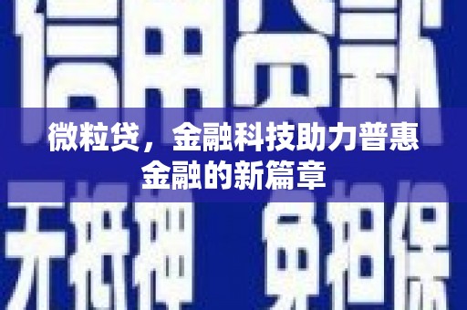 萝北微粒贷，金融科技助力普惠金融的新篇章