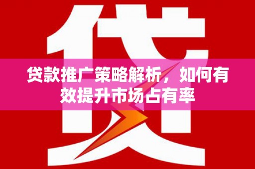 萝北贷款推广策略解析，如何有效提升市场占有率
