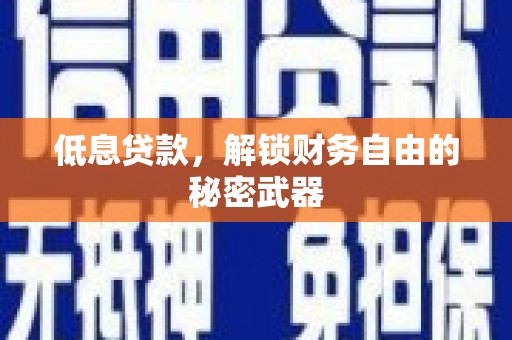 萝北低息贷款，解锁财务自由的秘密武器