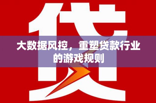 萝北大数据风控，重塑贷款行业的游戏规则