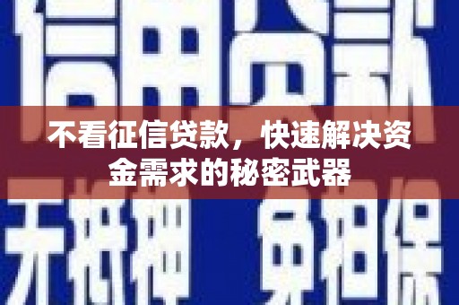萝北不看征信贷款，快速解决资金需求的秘密武器