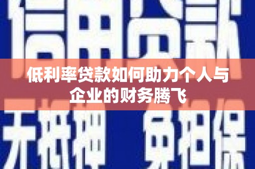 萝北低利率贷款如何助力个人与企业的财务腾飞